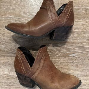 Steve Madden Leather Ailee Brown Booties